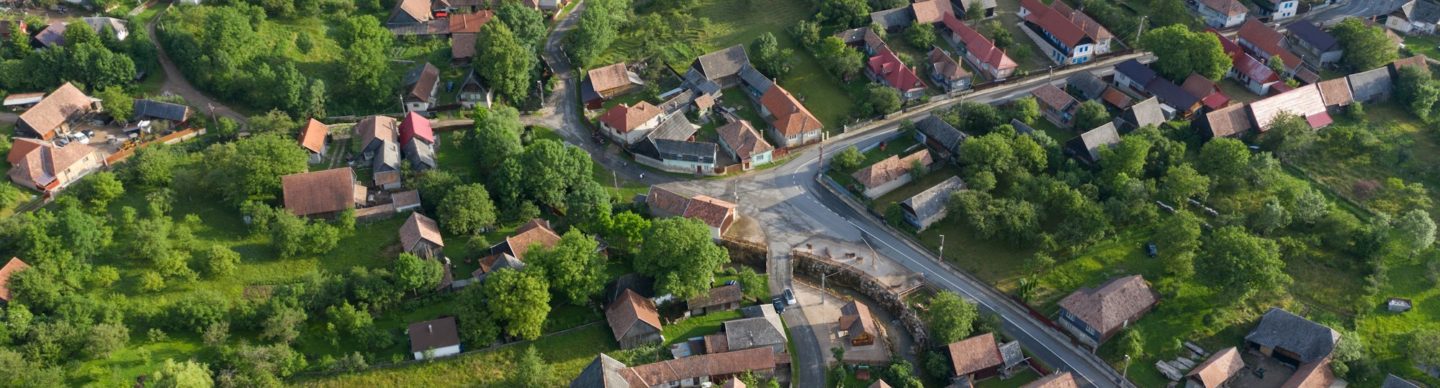 Aerial View of a Village in Transylvania